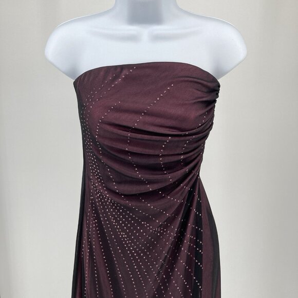 Vintage Byer Too Womens Beaded Mesh Midi Dress Size M Whimsigoth Vamp Goth Y2K - Picture 5 of 16